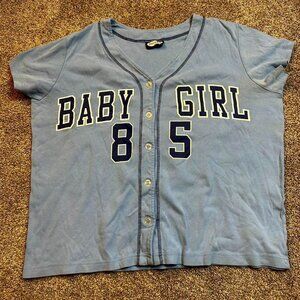 Vintage‎ Y2k Cropped Baby Girl baseball style jersey